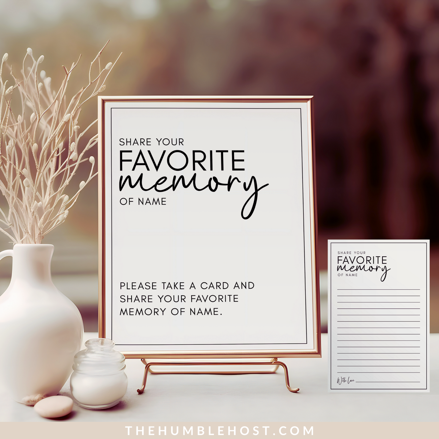 Share a Memory Card Template, Personalized funeral, Favorite Memory, Memorial Card, Keepsake Funeral Card, Guest Book Alternative, celebration of life, guest book idea, memory, minimalist, share a memory, custom printable, editable template