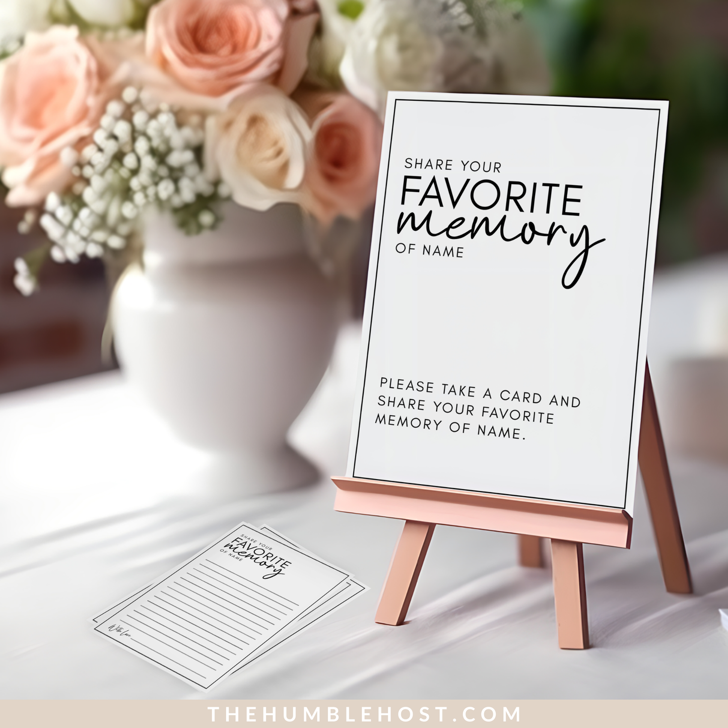 Share a Memory Card Template, Personalized funeral, Favorite Memory, Memorial Card, Keepsake Funeral Card, Guest Book Alternative, celebration of life, guest book idea, memory, minimalist, share a memory, custom printable, editable template