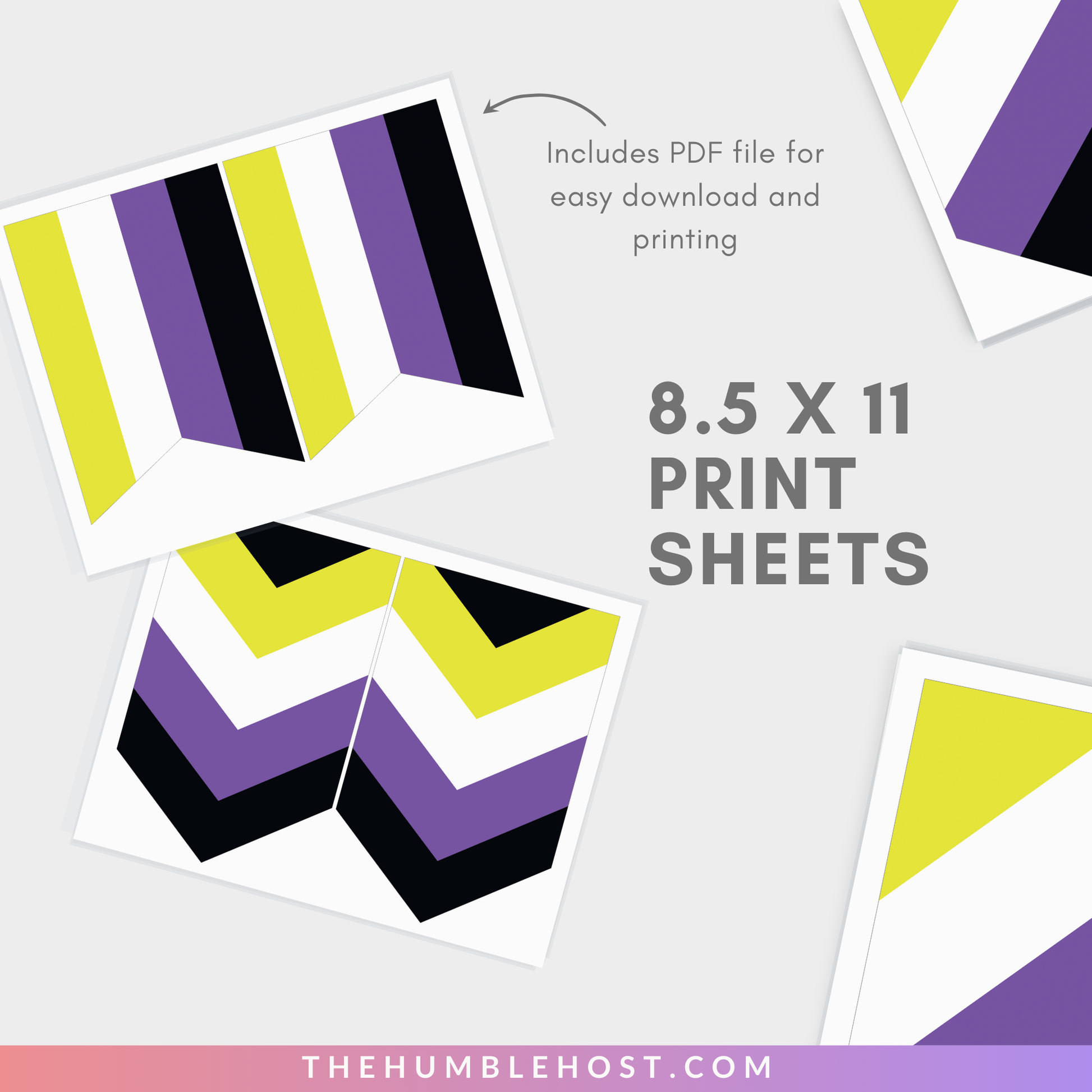 Non-Binary Pride Flag Banner Editable Template, LGBTQ Pride Month Decor, Pride Party Decor, Custom Text Non Binary Flag Bunting, Equality, diy party, inclusive pride, lgbt, non binary pride, non binary flag, non-binary pride flag, non-binary pride