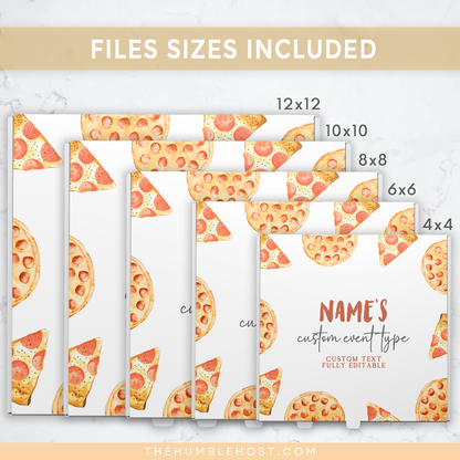 Pizza Box Label, Printable Pizza Theme Template, Pizza Party Favor, Personalized Printable Label, Party Decor, Slice Slice Baby, Food Favor, pizza favor, pizza shower, pizza birthday, slice of fun, pizza box template, custom favor, custom pizza box