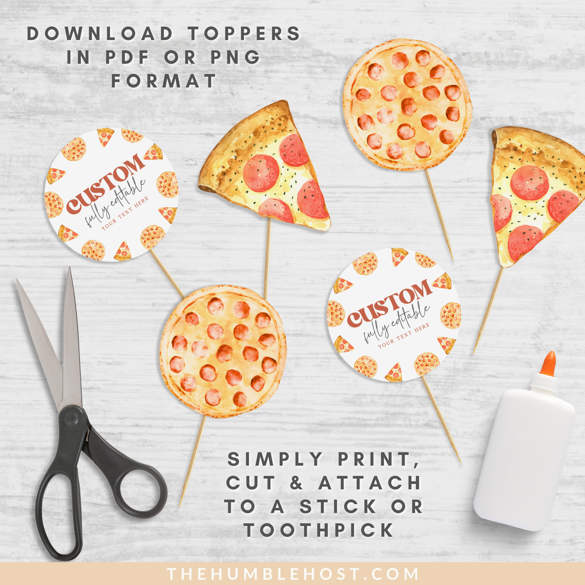 Pizza Cupcake Toppers, Printable Cupcake Wrappers, Custom Editable Template, Slice Slice Baby Shower, Pizzeria Baby Sprinkle, Kids Birthday, custom cake topper, cricut template, cupcake set, pizza themed, diy party decor, pizza birthday party