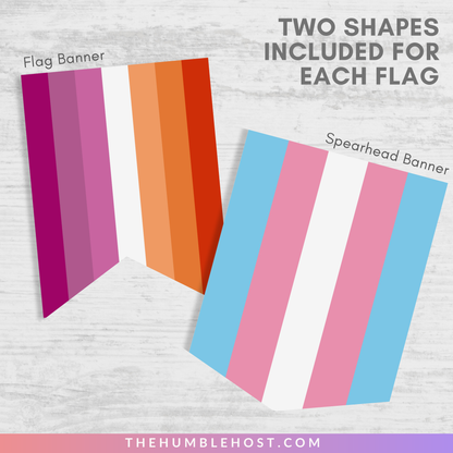 Pride Flag Banner, Printable LGBTQ+ Pride Month Decor, Pride Party Banner, Gay, Lesbian, Transgender, Bisexual, Non Binary, lgbtq pride decor,  pride banner, pride parade, pride month banner, queer pride house banner, inclusive pride, gay pride flag