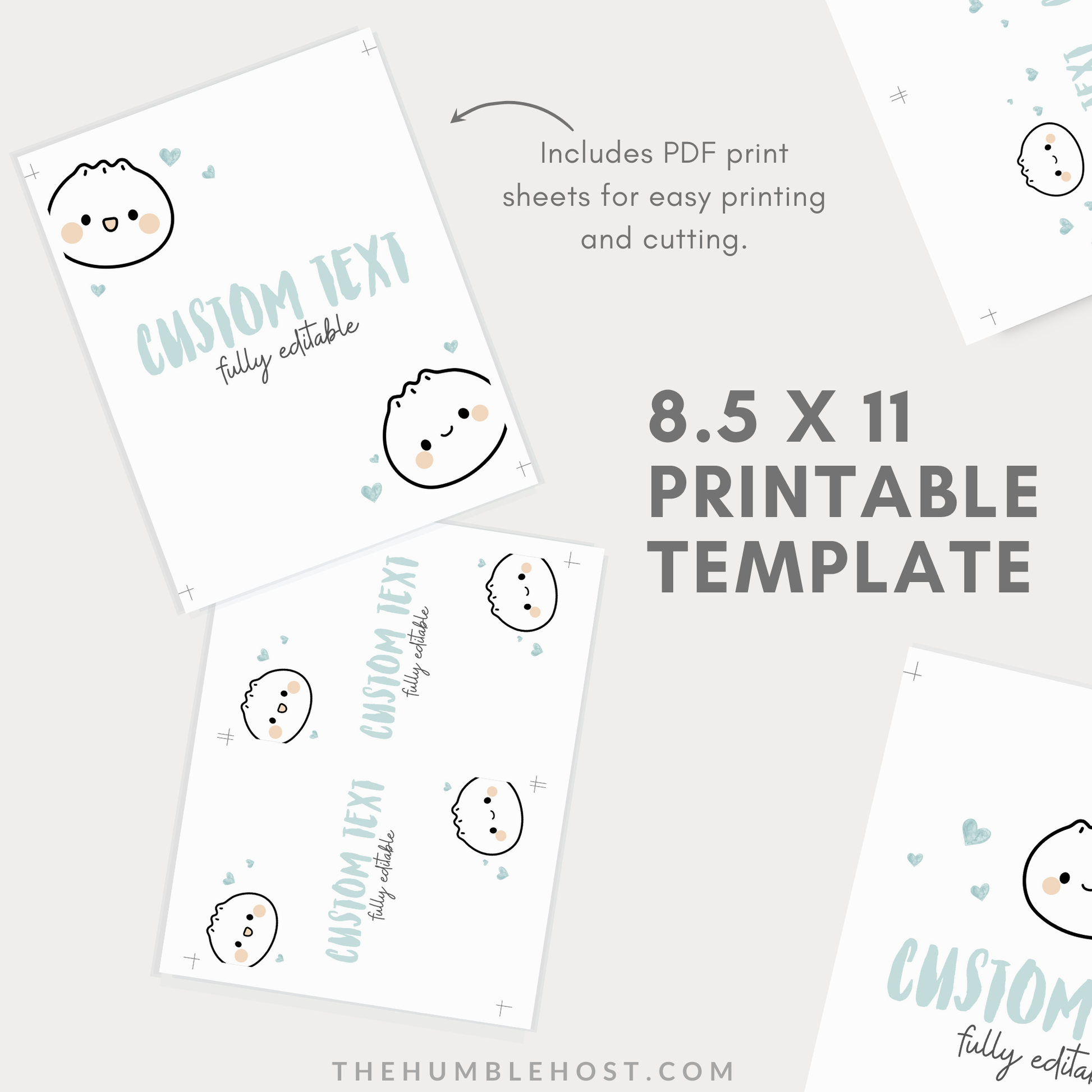 Cute Dumpling Table Signs, Dim Sum Custom Sign, Printable Bao Event Decor Editable Template, DIY Party Decor Little Dumpling Baby Shower Set, diy party decor, editable shower, kawaii, printable template, table signs, sign template, editable sign