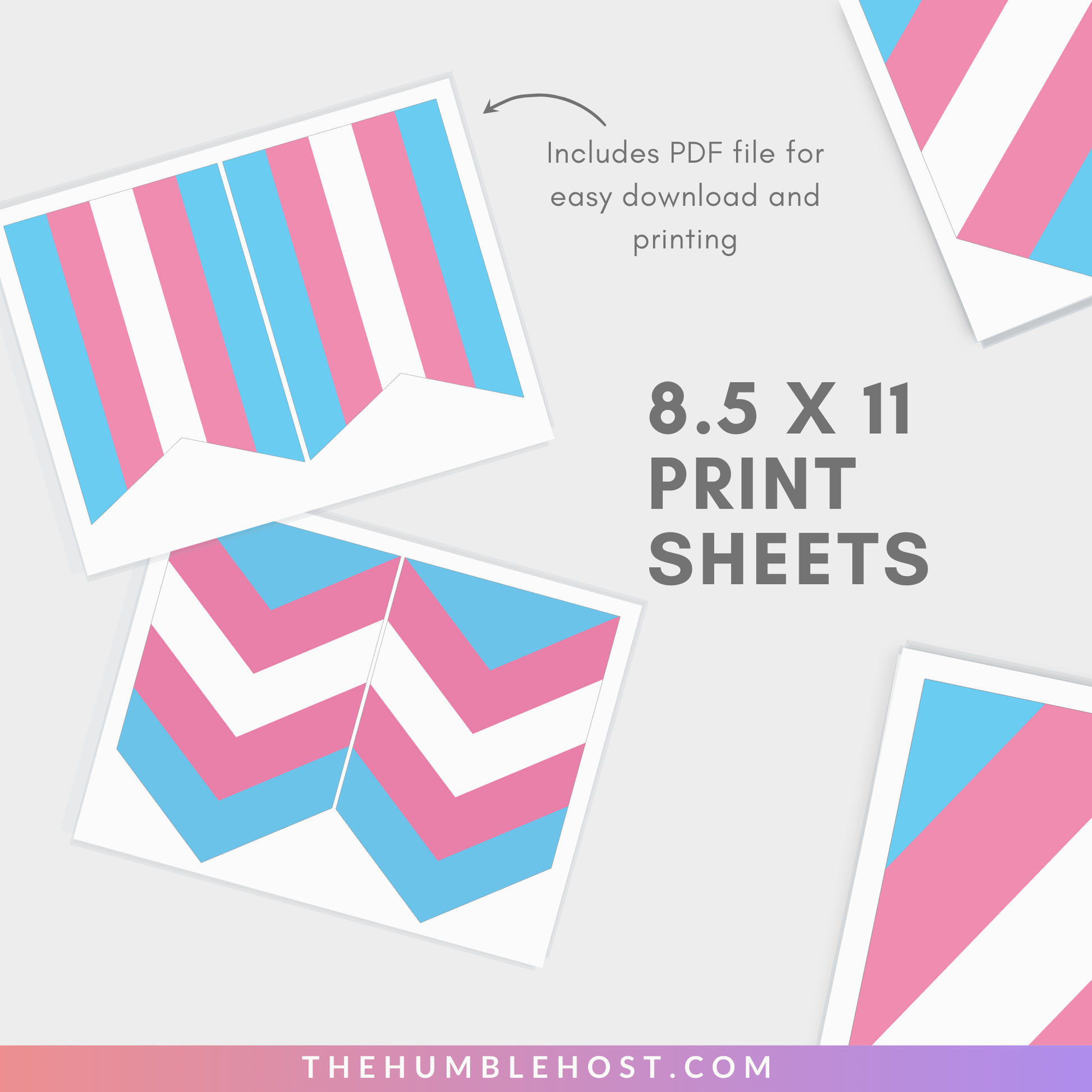 Transgender Pride Banner, Printable Custom Text Editable Template, Trans Pride Flag, LGBTQ Pride Party Decor, Transgender Pride Month Banner, diy party decor, transgender flag, trans pride banner, pride month decor, pride party decor, inclusive pride