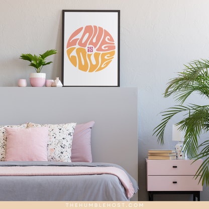 Subtle Pride Wall Art, Retro Love is Love Pride Month Decor, LGBTQ+, Printable Instant Download, Editable Quote Sign, Gay Pride, Queer Pride, equality print, feminist art poster, gay rights poster, lesbian pride feminism, pride quote, inclusive