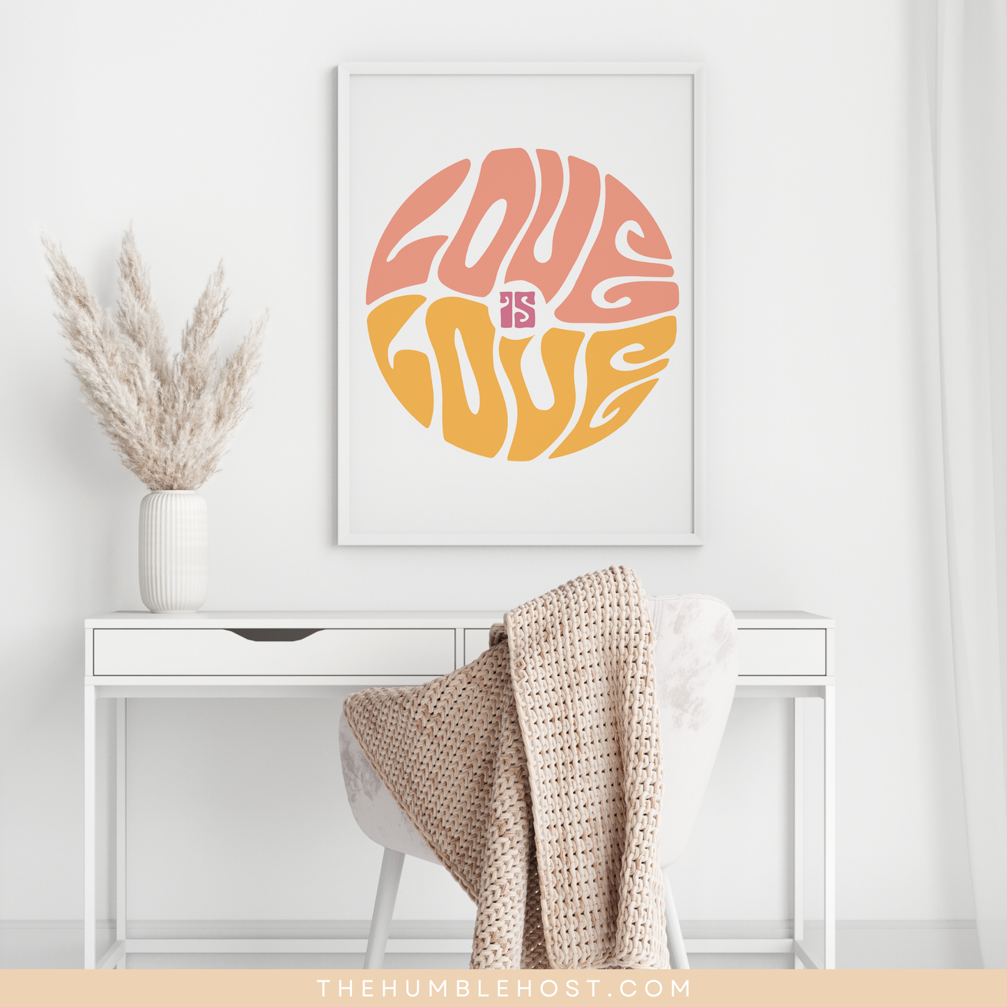 Subtle Pride Wall Art, Retro Love is Love Pride Month Decor, LGBTQ+, Printable Instant Download, Editable Quote Sign, Gay Pride, Queer Pride, equality print, feminist art poster, gay rights poster, lesbian pride feminism, pride quote, inclusive