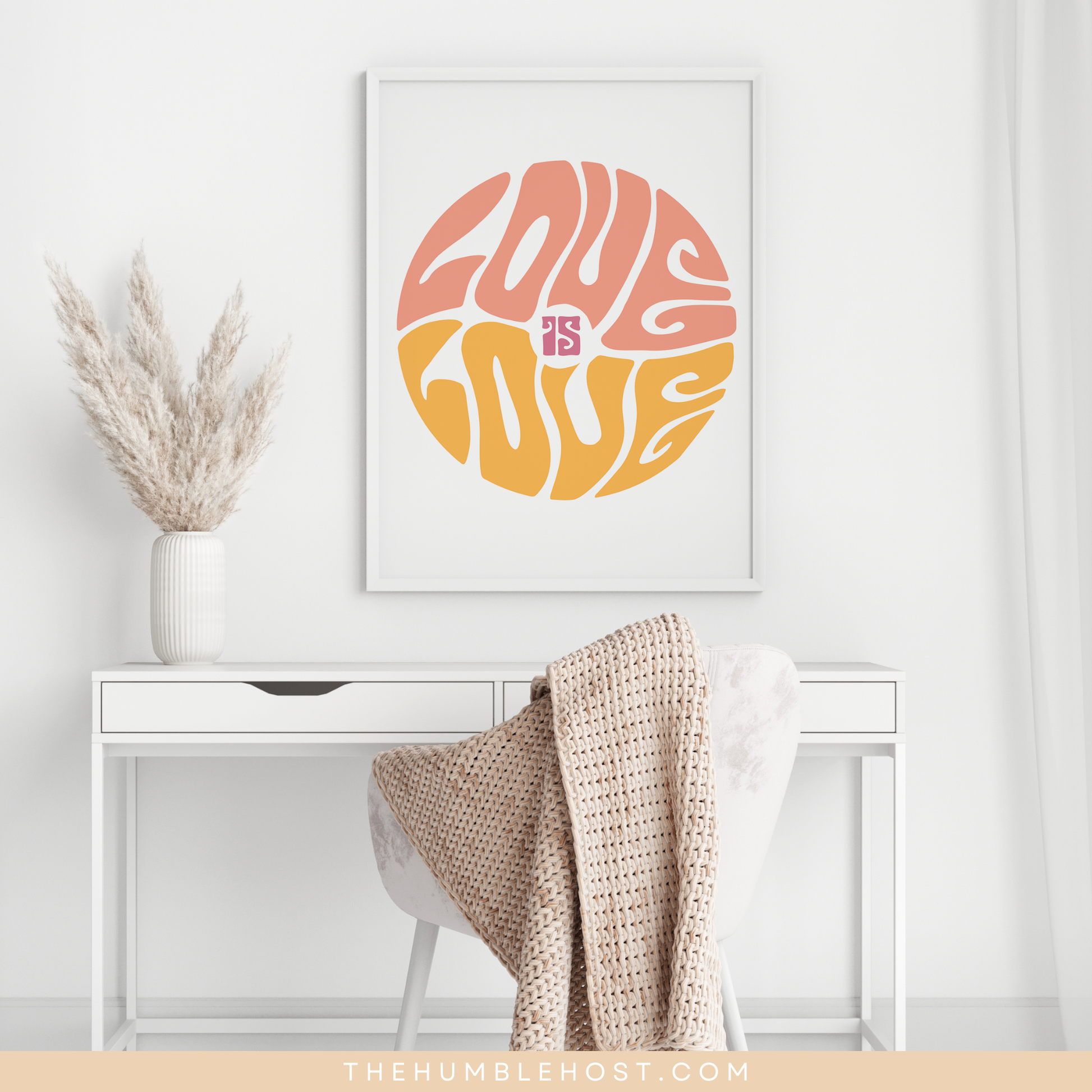 Subtle Pride Wall Art, Retro Love is Love Pride Month Decor, LGBTQ+, Printable Instant Download, Editable Quote Sign, Gay Pride, Queer Pride, equality print, feminist art poster, gay rights poster, lesbian pride feminism, pride quote, inclusive