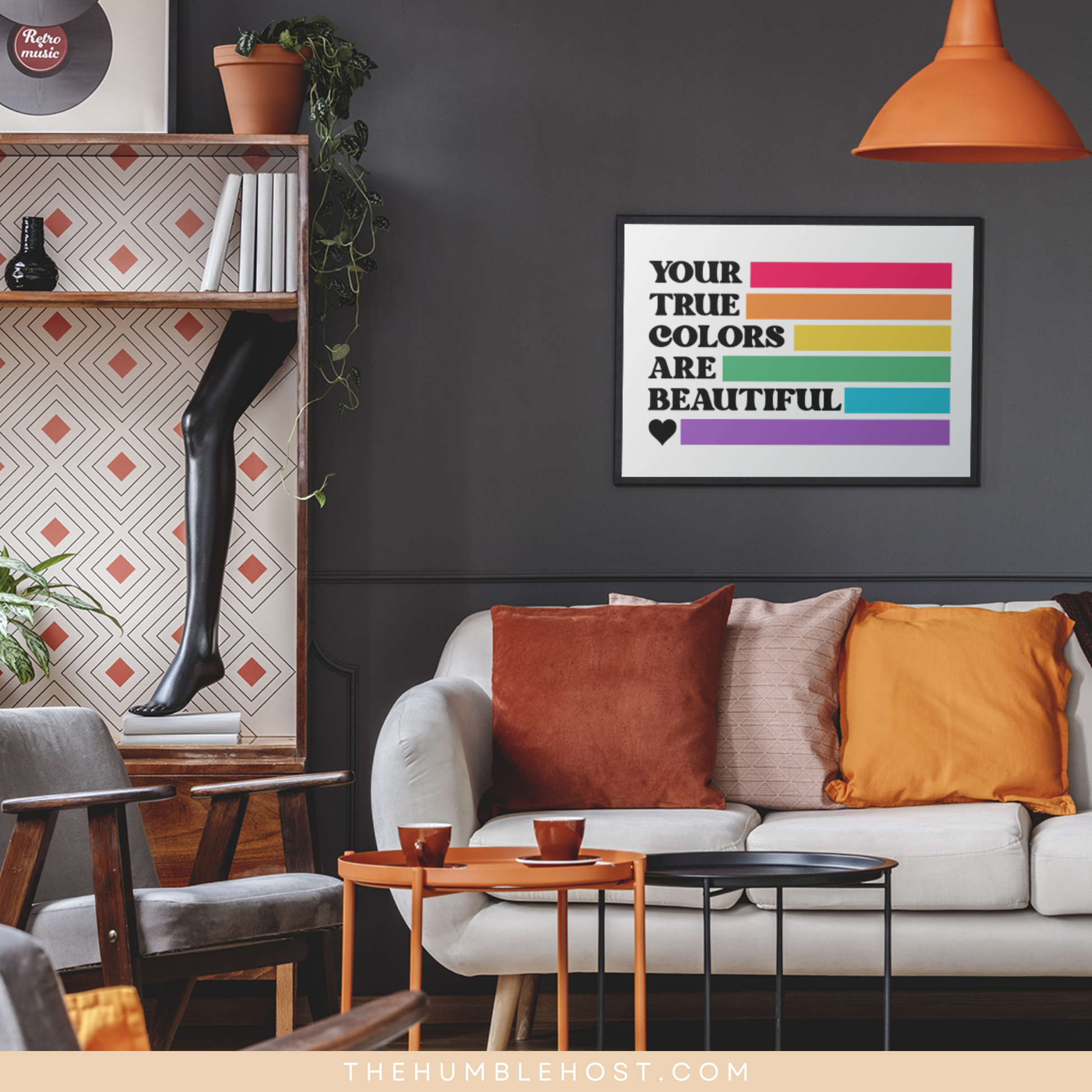 Subtle Pride Wall Art, Your True Colors Are Beautiful, Pride Month Decor, LGBTQ+, Queer, Rainbow, Printable Instant Download, Quote Sign