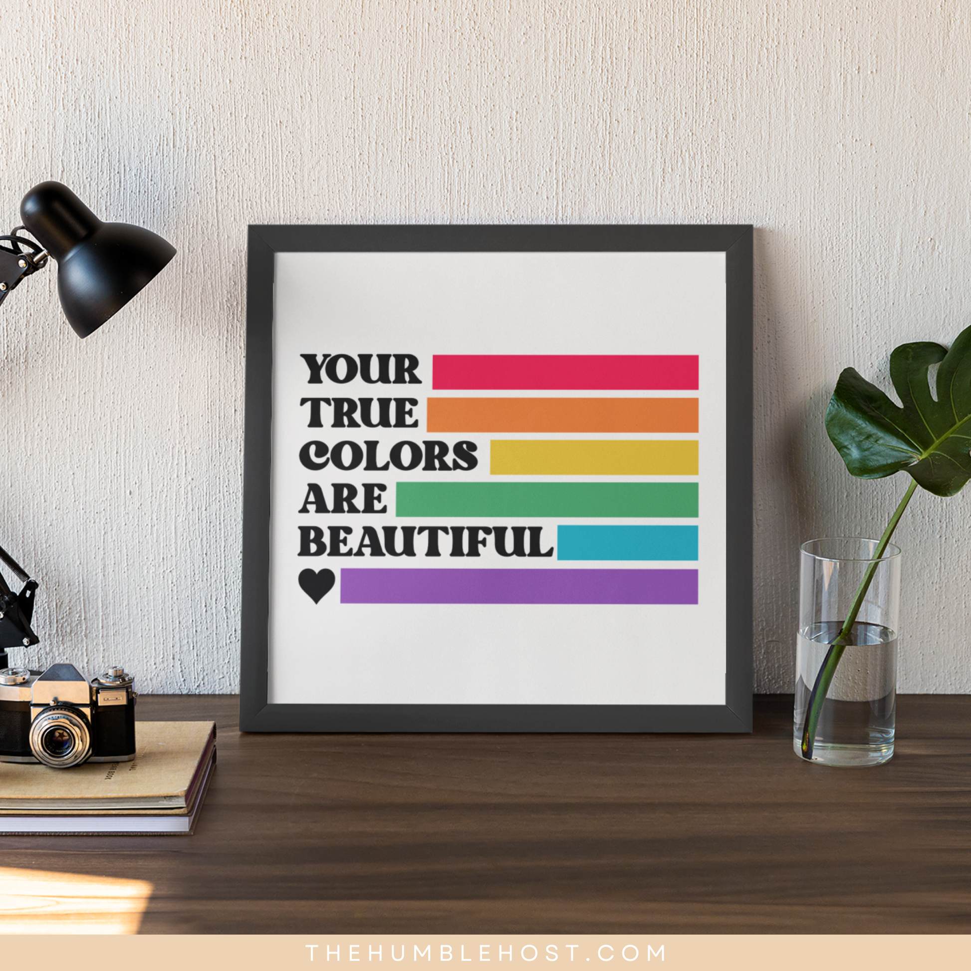 Subtle Pride Wall Art, Your True Colors Are Beautiful, Pride Month Decor, LGBTQ+, Queer, Rainbow, Printable Instant Download, Quote Sign