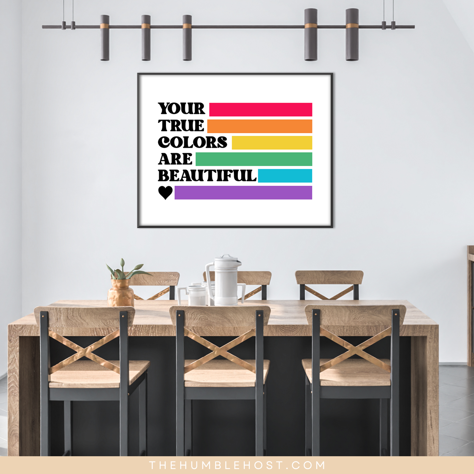Subtle Pride Wall Art, Your True Colors Are Beautiful, Pride Month Decor, LGBTQ+, Queer, Rainbow, Printable Instant Download, Quote Sign