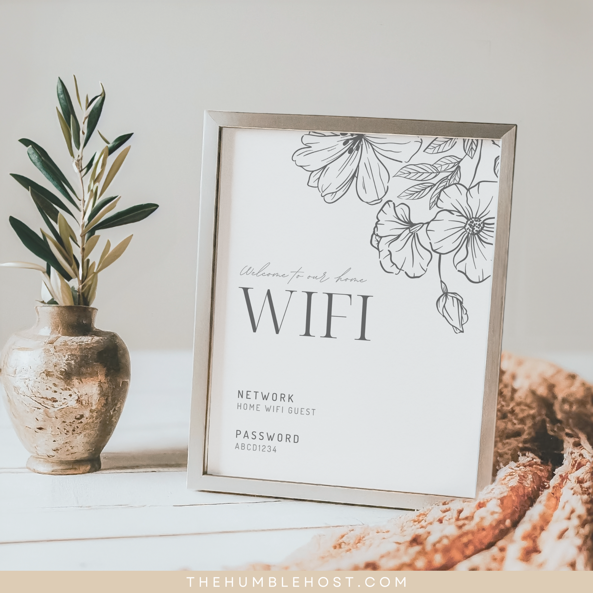 wifi-password-sign-modern-minimalist-floral-editable-template-the-humble-host for Wifi Password Sign Printable Free WiFi Password Sign | Modern Minimalist Floral | Editable Template – The Humble Host for Wifi Password Sign Printable Free